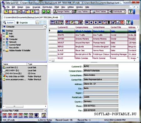 Portable Accessory Software Data Quik v6.5